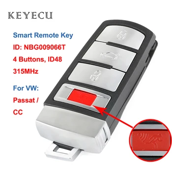 Keyecu Smart Remote Auto príveskom, 4 Tlačidlá 315MHz ID48 pre VW Passat 2006 2007 2008 2009 2010 2011 2012 2013 pre CC, NBG009066T 1