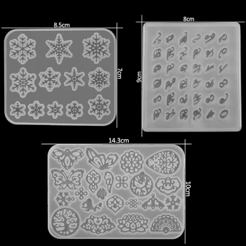 1pcs Snowflake Motýľ List Silikónové Odlievacie Formy Vianočné Dekorácie Epoxidové Živice Formy Pre KUTILOV, Prívesky, Šperky, Takže 2
