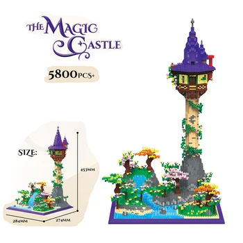 MOC 5800pcs Tvorivé Architektúry Stredoveké Magické Hrad Meste Diamond Micro Stavebné kamene, Tehly, Hračky Pre Deti, darčeky 1