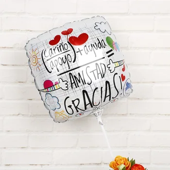 5 ks 18-palcové španielsky Gracias hélium fóliové balóniky štvorcového Tvaru písmena globos Matka svadby, narodeniny, party dekorácie Mama Gule 1