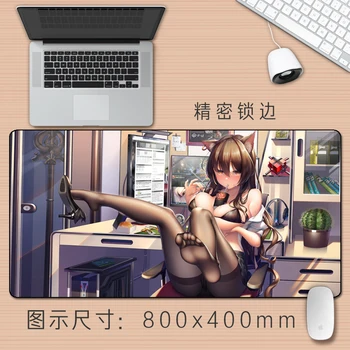 Dvojrozmerné roztomilé Anime prispôsobené HD Tlač Gaming Mousepad Počítač Zámok Okraji Prírodného Kaučuku E-sports Stôl Podložka Veľká Podložka pod Myš 1