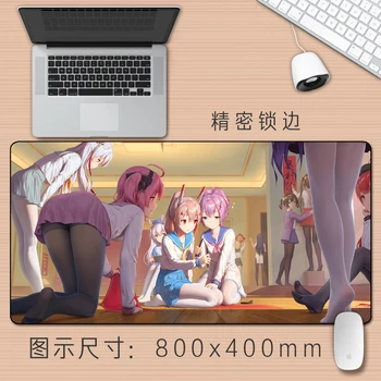 Dvojrozmerné roztomilé Anime prispôsobené HD Tlač Gaming Mousepad Počítač Zámok Okraji Prírodného Kaučuku E-sports Stôl Podložka Veľká Podložka pod Myš 2
