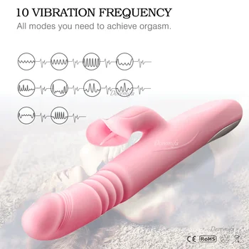 Vibrátor pre Ženy, Automaticky Sklápateľné Dildo Sex Hry Žena Masturbator G-spot Klitorisu a G-Spot Stimulácia Dospelých Produkty 18 2