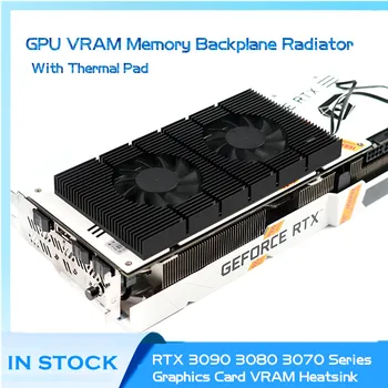 PC Vodné Chladenie GPU Backplate Pamäť Radiátor Pre RTX 4090 3090 Séria grafických Kariet, Hliníkový Panel+Dual PWM Ventilátor Chladiča 2