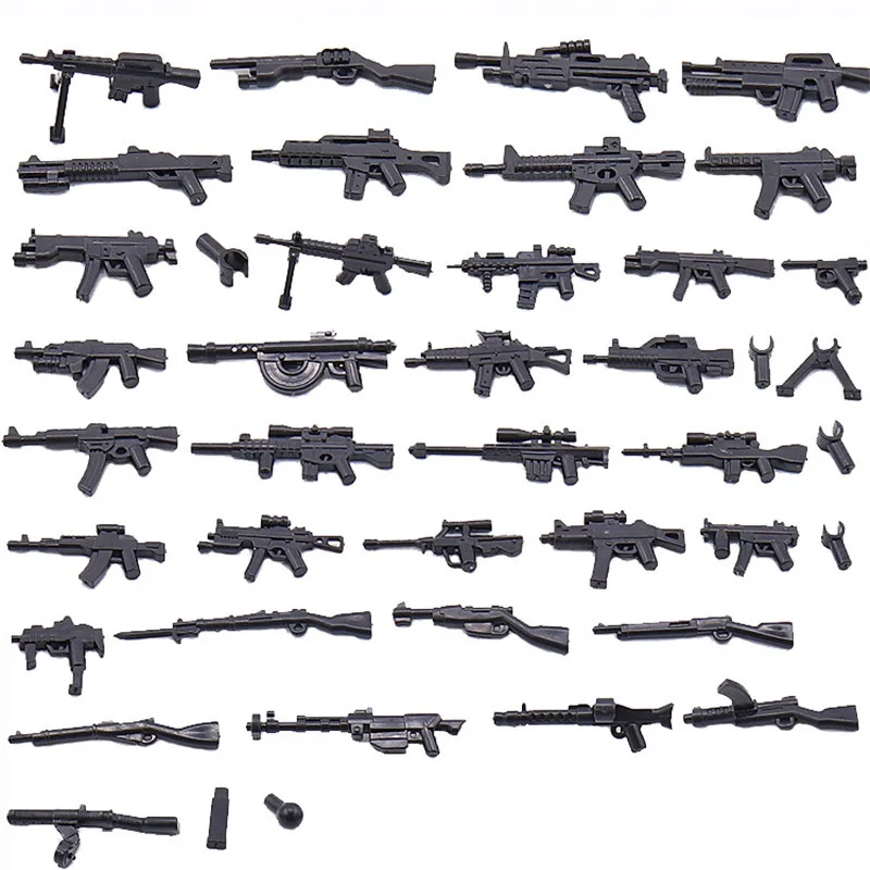520Pcs Zbrane Pack Zbraň, Štít Súpravy Vojenské Swat Série Mini Vojak Údaje WW2 Model Stavebný kameň Tehla Deti Deti Hračka Obrázok 3