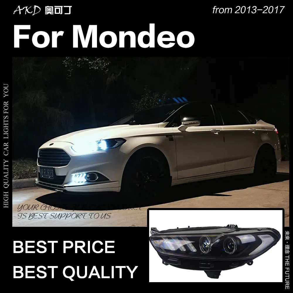 AKD Auto Styling pre Ford Fusion Svetlometu Roky 2013-2017 Mondeo DRL Mustang Dizajn Hid Dynamického Signálu Bi Xenon LED Lúč Príslušenstvo Obrázok 2