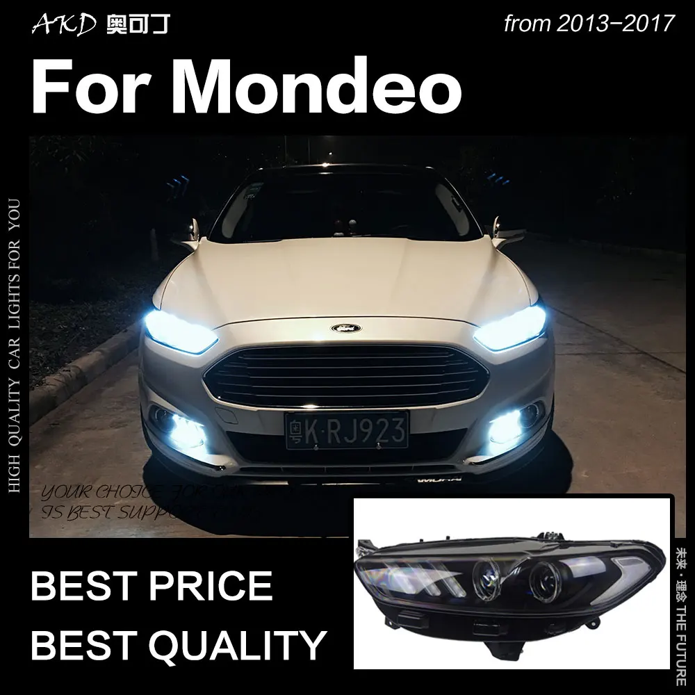 AKD Auto Styling pre Ford Fusion Svetlometu Roky 2013-2017 Mondeo DRL Mustang Dizajn Hid Dynamického Signálu Bi Xenon LED Lúč Príslušenstvo Obrázok 3