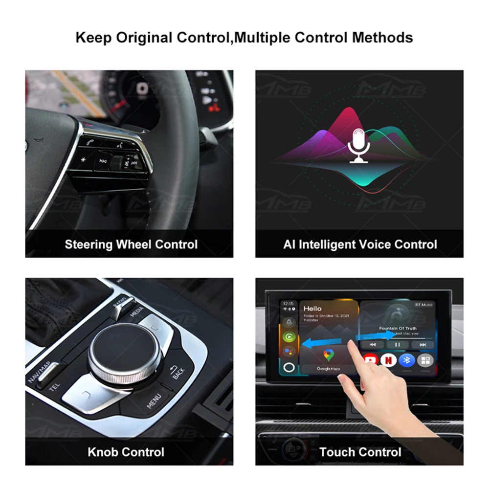 Android11.0 Bezdrôtový Apple CarPlay Auto Ai Box 8 Jadro GPS Netflix Youtube MMB USB Bluetooth 5.0 Auto Play Adaptér S HDMI VW Obrázok 2