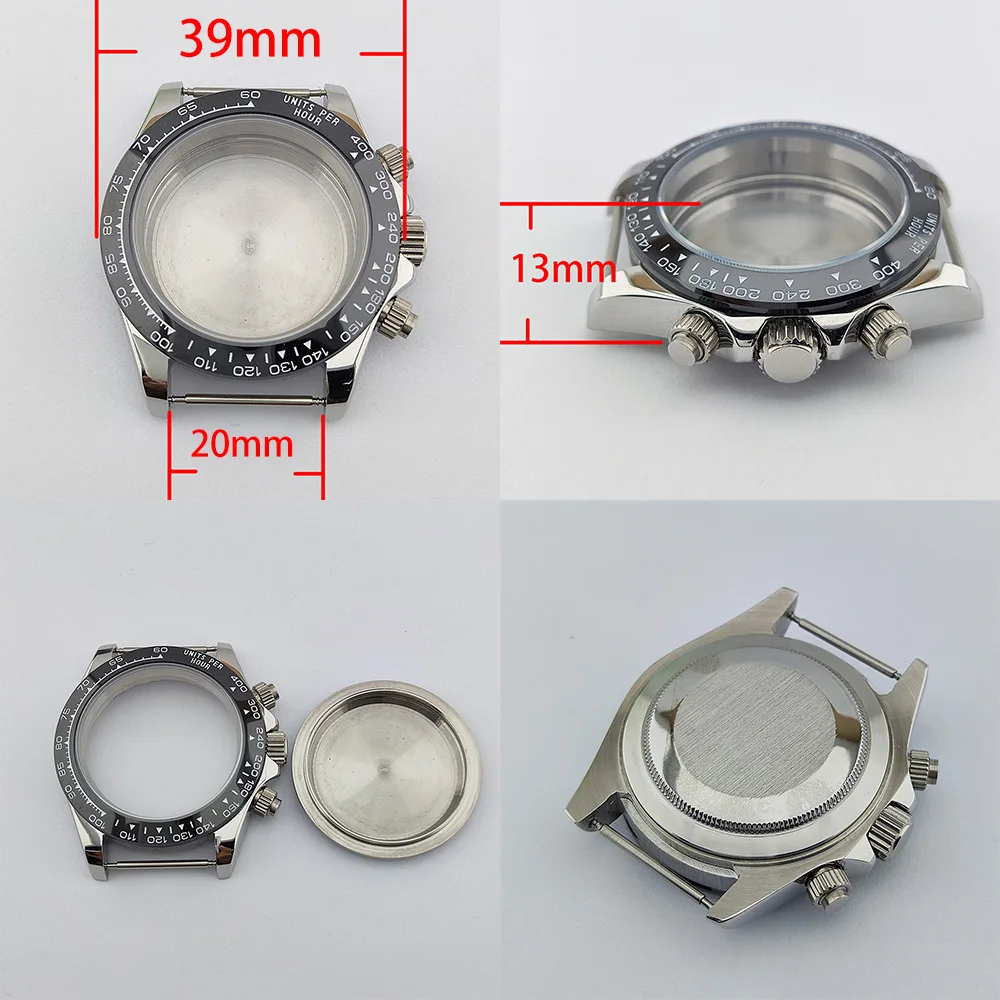 japonský chronograf hodinky VK63 quartz 39 MM z nehrdzavejúcej ocele caseluminous panda dial sledovať príslušenstvo diely Obrázok 5