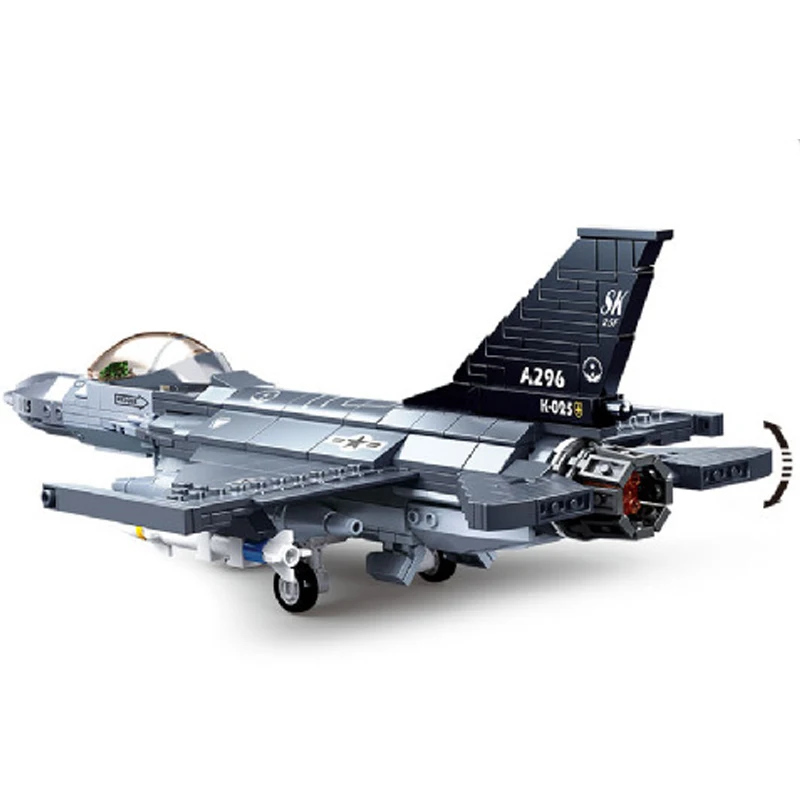 Svetová Vojna 2 letectvo Vojenské Zbrane F-16C Falcon Fighter Stavebné Bloky Auta Tehly WW2 Klasický Model Hračky Pre Dieťa Darček Obrázok 1