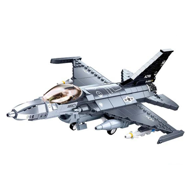 Svetová Vojna 2 letectvo Vojenské Zbrane F-16C Falcon Fighter Stavebné Bloky Auta Tehly WW2 Klasický Model Hračky Pre Dieťa Darček Obrázok 2