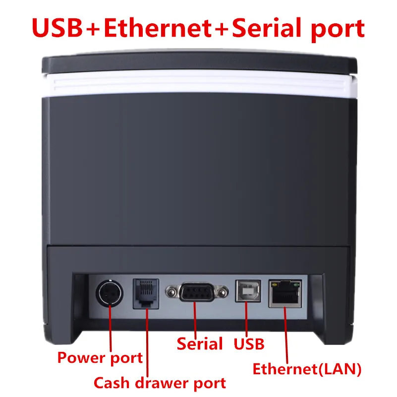 USB Ethernet Sériové Tri Porty Sú Integrované V Jednom Tlačiareň 80 mm Tepelná POS Tlač Prijatia Zákona Automatické Rezanie Obrázok 5