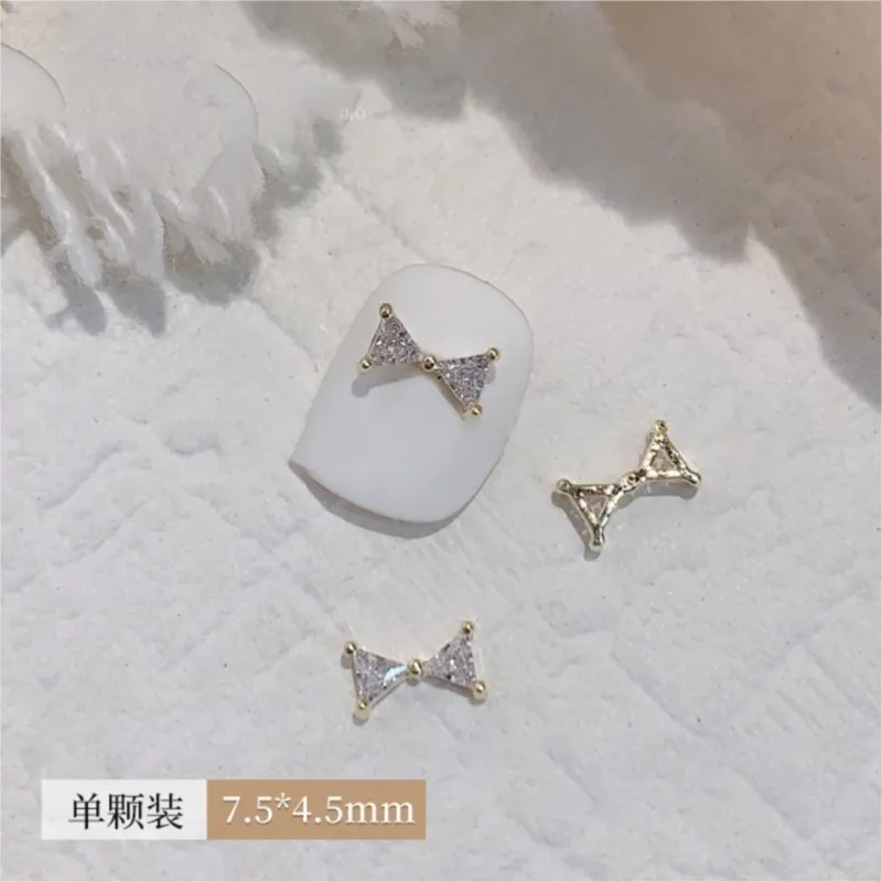 10pcs Nechtov Diamond Charms Bowknot Motýľ Šperky 6*10 MM Gold/Silver Luk Kamienkami Lesklé Crystal Luk Manikúra Príslušenstvo-1 Obrázok 3