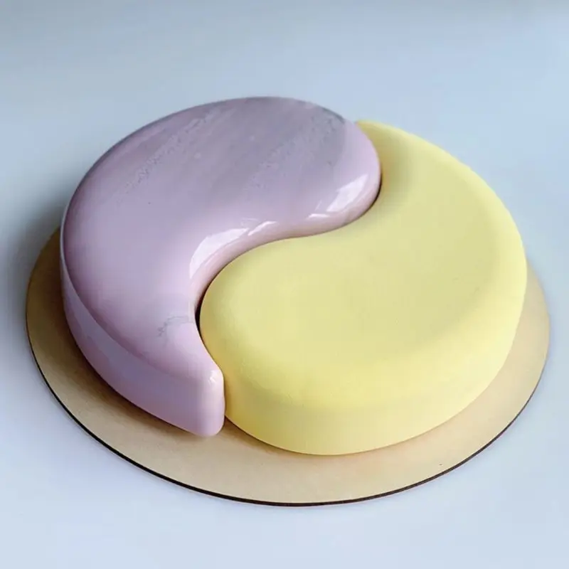 3D YIN YANG Tvar Formy Silikónové Formy Zdobenie Formy Námrazy Kandizovaný Cukor Gum Pasta Formy Tortu Plavidlá Odtlačok Formy na Pečenie Obrázok 2