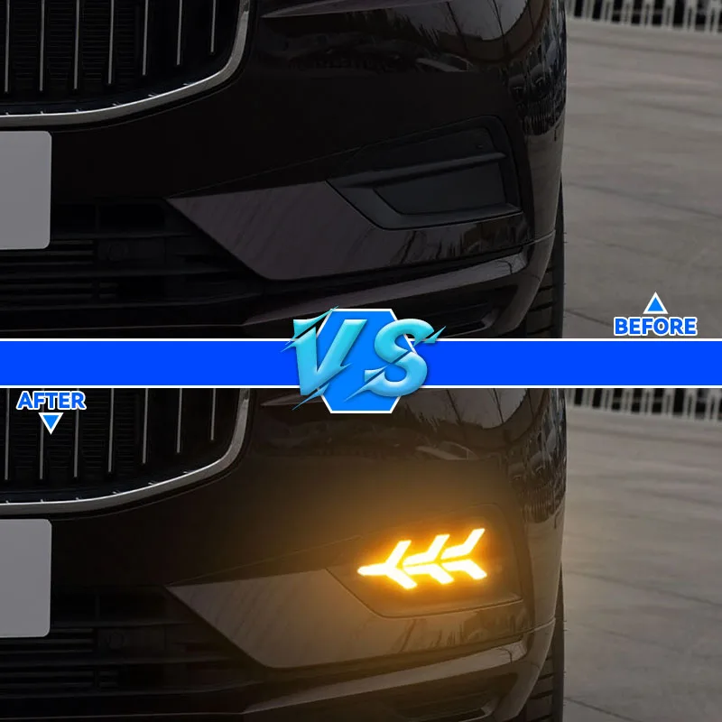 Pre Volvo XC60 2018 2019 Denných prevádzkových Svetla DRL LED Hmlové Svietidlo Kryt S Žltá Sústruženie Signál Funkcie Obrázok 5