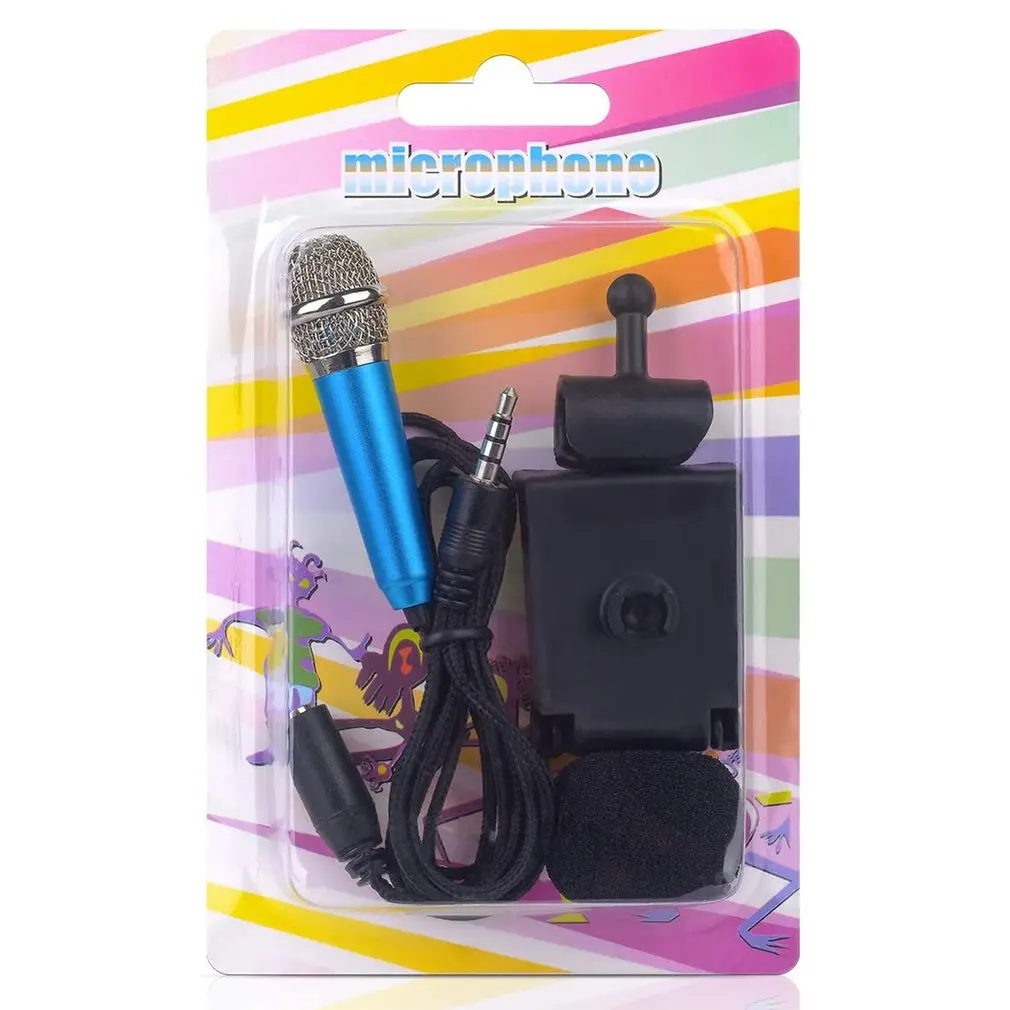 Prenosné 3,5 mm Stereo Štúdiový Mikrofón KTV Karaoke Mini Mikrofónom Pre Mobilný Telefón, Notebook, PC Desktop Malej Veľkosti Mikrofón Obrázok 4