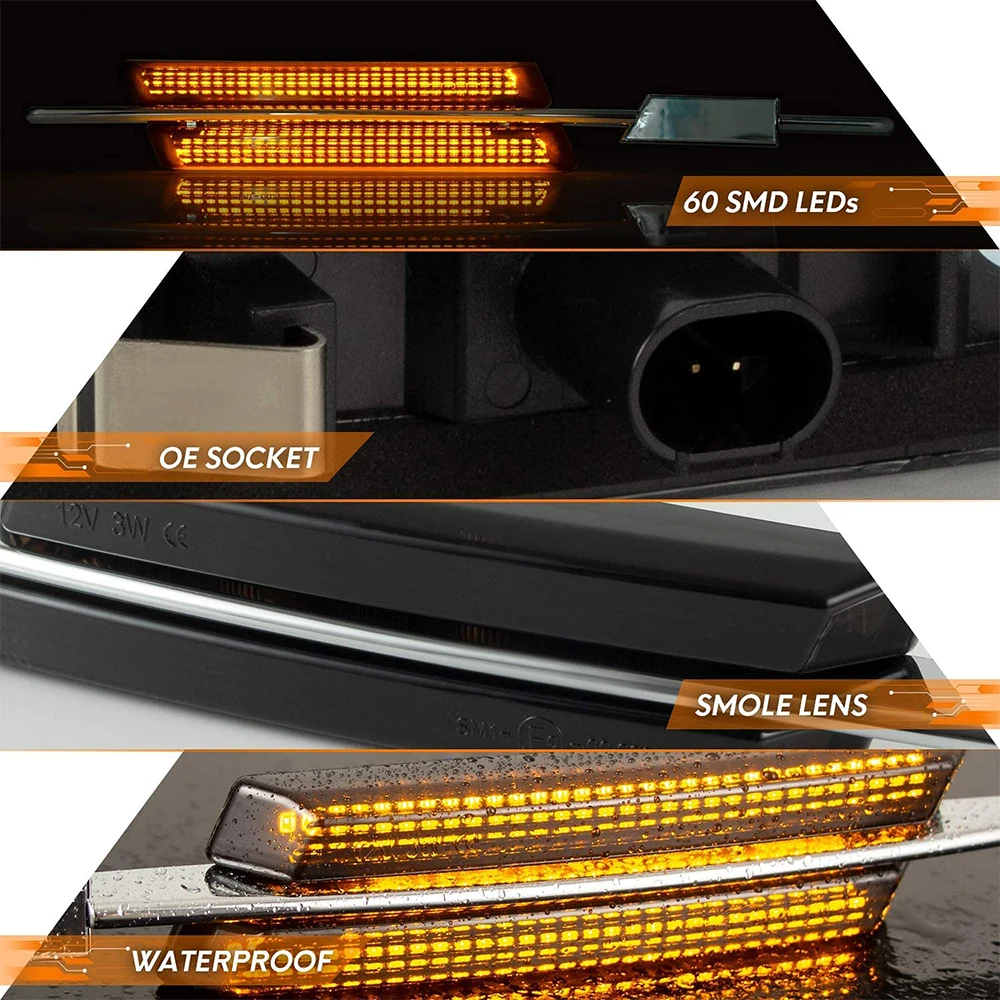 Dynamické LED Strane Marker Zapnite Indikátor Signálu Príslušenstvo Svetlo Pre BMW E90 E60 E61 E82 E92 E93 E91 E81 E88 S M Logo Canbus Obrázok 3