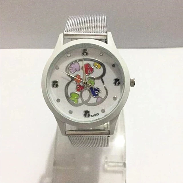 Ženy Sledovať Relojes Mujer Nové Luxusné Značky Medveď Módne Kovové Oká, Nerezové Náramkové hodinky Quartz zegarki meskie Relogio Feminino Obrázok 1