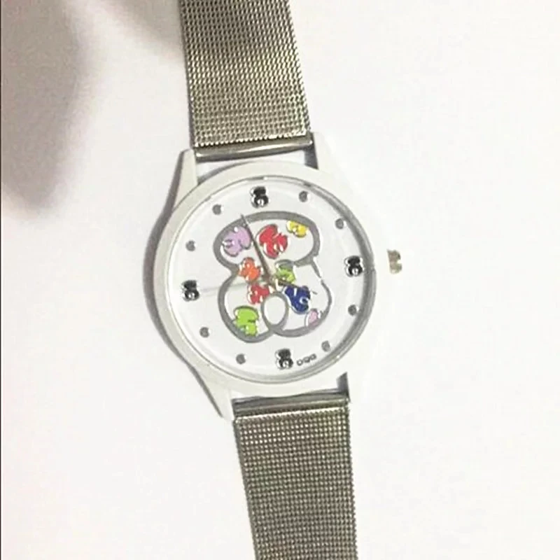Ženy Sledovať Relojes Mujer Nové Luxusné Značky Medveď Módne Kovové Oká, Nerezové Náramkové hodinky Quartz zegarki meskie Relogio Feminino Obrázok 4