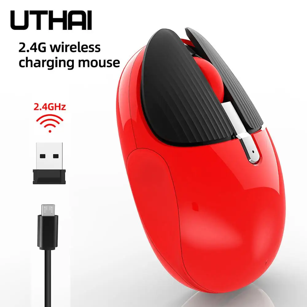 T37 Wireless Mouse USB1600dpi Nabíjateľná Office Myš USB 2.4 G Optická Myš, Ergonomická Myš pre Notebook Ploche Spánku Obrázok 4