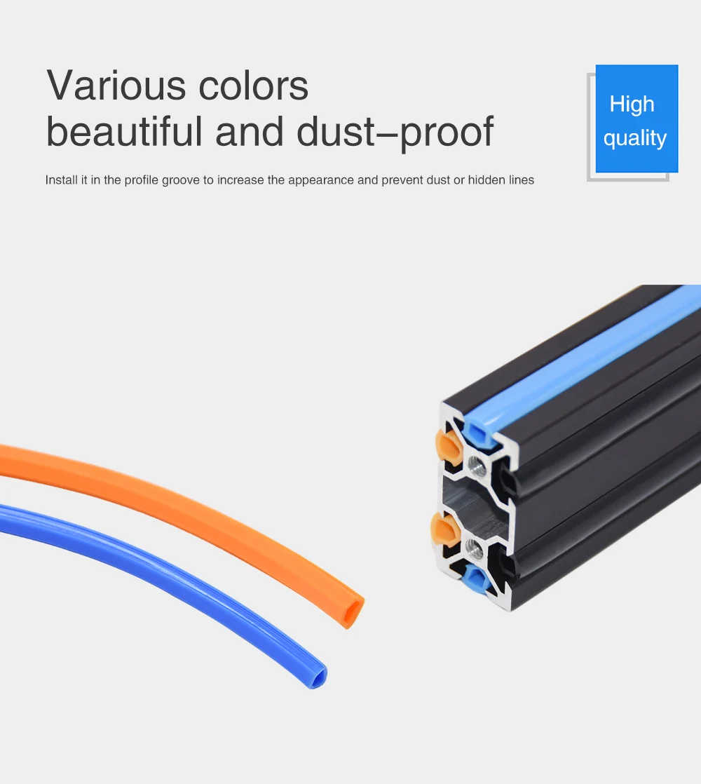 2meter 6 mm ploché tesnenie 2020 hliníkový profil Kryt Slotu Oranžová/Modrá Pre CNC vzdať sa 3/ CR10 stroj DIY časti Obrázok 3