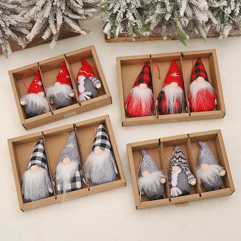 3/9/12Pcs Vianočné Mini Bábika Gnome Vianočný Stromček Prívesok Ružové Oblečenie pre Bábiku Ornament Domov Vianočné Dekorácie Navidad 2022 Natal Obrázok 3