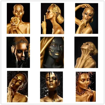 5d Diy Diamond Maľovanie Žena Afriky Plné Námestie/Kolo Mozaiky Výšivky Portrét Cross Stitch Domova Diamond Umenie 1