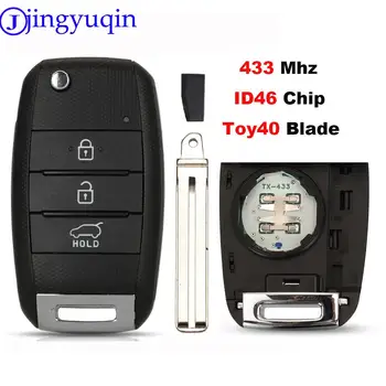 jingyuqin 3 Tlačidlo Flip Skladacie Diaľkové Auto Kľúč Pre Kia Sportage (10/2013 - 12/2015) 433mhz s ID46 Transpondér Čip
