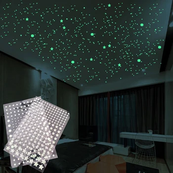 3D pena svetelné svetelné star nálepky na stenu detské spálňa bytového zariadenia, stena nálepky v tme DIY creative