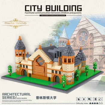 Svetovej Architektúry USA Princeton University School 3D Mini Diamond Kvádre, Tehly, Budova Hračka pre Deti, Darčeky č Box