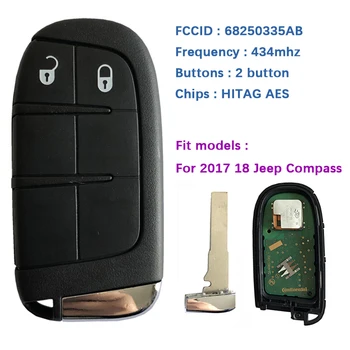 CN086028 Pôvodnej 2 Tlačidlá Jeep Compass Smart Remote Kľúč S 433mhz 4A Čip Keyless Entry SIP22 Čepeľ FCCID M3N-40821302 1