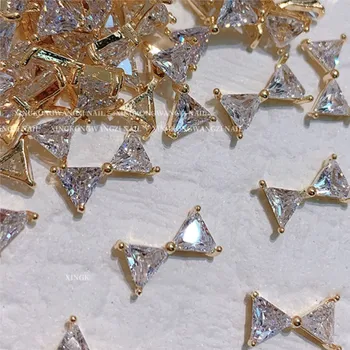 10pcs Nechtov Diamond Charms Bowknot Motýľ Šperky 6*10 MM Gold/Silver Luk Kamienkami Lesklé Crystal Luk Manikúra Príslušenstvo-1 1