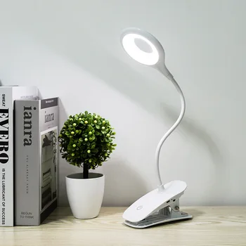 8W LED Stolná lampa USB Nabíjateľné stolná Lampa s Klip Posteľ Čítania Knihy Nočné Svetlo LED Stolná lampa Tabuľka Ochrana Očí DC5V