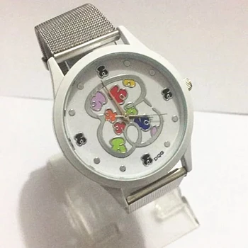 Ženy Sledovať Relojes Mujer Nové Luxusné Značky Medveď Módne Kovové Oká, Nerezové Náramkové hodinky Quartz zegarki meskie Relogio Feminino 1