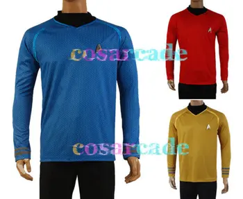 Hviezda Do Tmy Trek Kapitán Kirk/Spock Tričko Odznak Jednotné Šaty Cosplay Kostým Modrá Verzia Veľkosť XS-XXXL 1