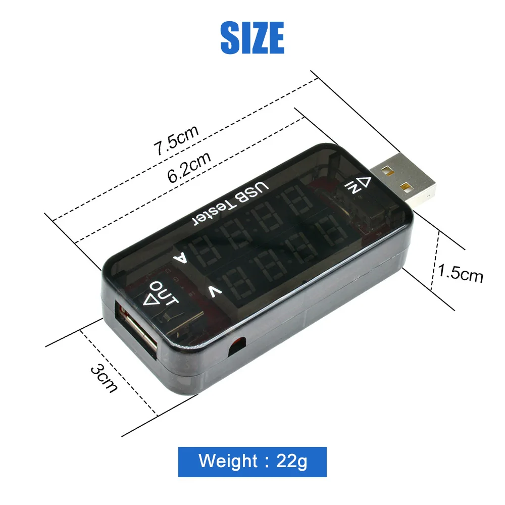 3.3 V-30V USB, LCD Digitálny Prúd Napätie Tester Napätia Prúd Napätie Zistiť Kapacita Nabíjačky Tester Meter Mobile Napájania Detektora Obrázok 5
