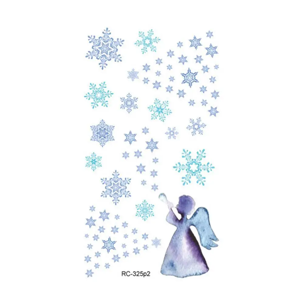 1PC Vianočné Tetovanie Nálepky, Farbu Vianočný Stromček Snowflake Dovolenku Tetovanie Nálepky Nepremokavé Dočasné Tetovanie Nálepky Obrázok 3