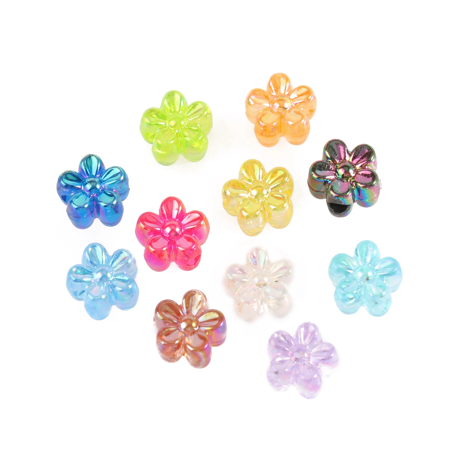 7*4 mm Multicolor AB Farba Flash Akrylové Korálky Kvet Petal Voľné Korálky pre DIY Náramok Šperky, Takže Príslušenstvo Obrázok 4