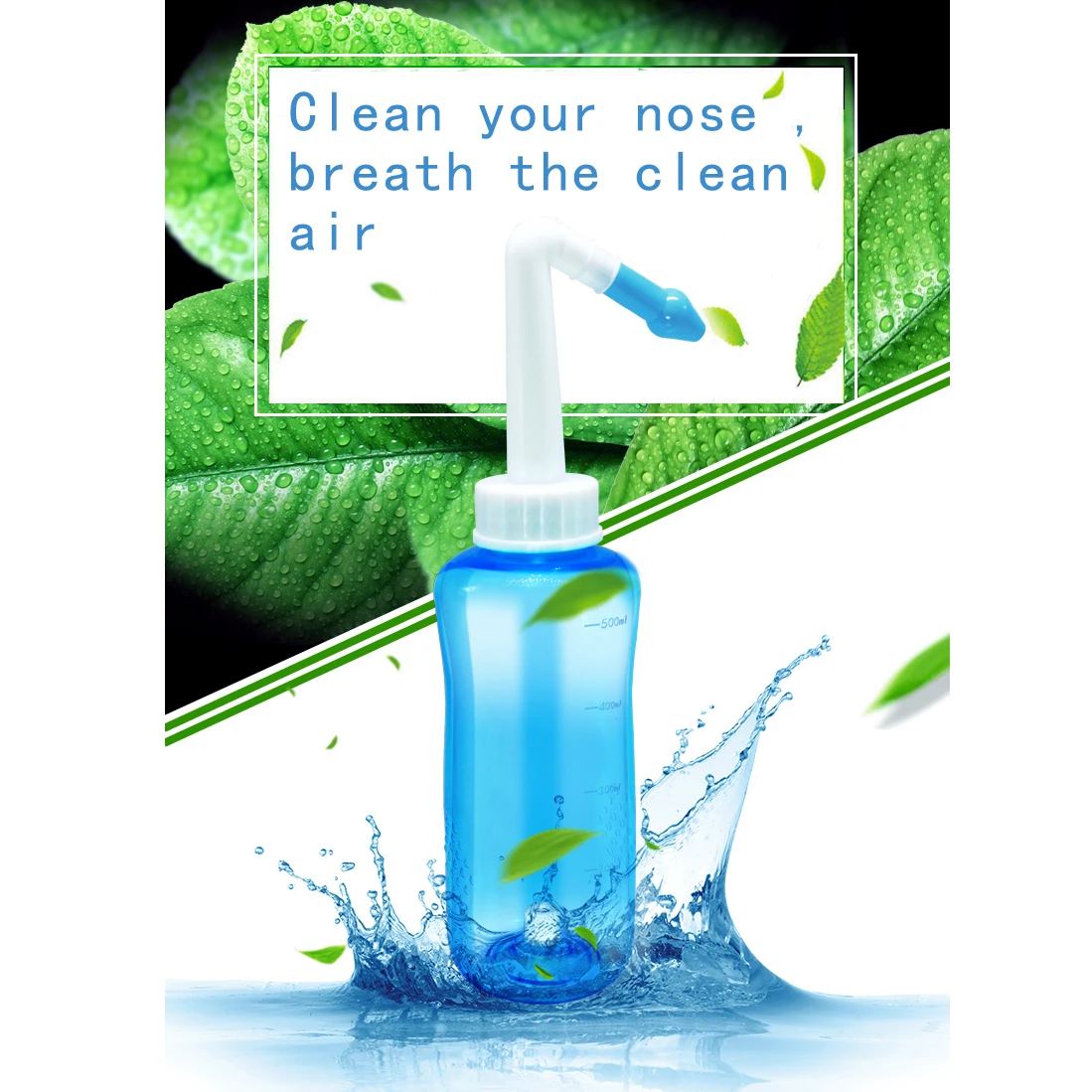 300 ML/500 ml Nos Čistý Nos Umývanie Nosovej Dutiny Čistiaci Nástroj zápal vedľajších nosových dutín Citlivosť Zdravé Starostlivosti sa Predišlo Alergickej Nádchy Neti Hrniec Obrázok 2