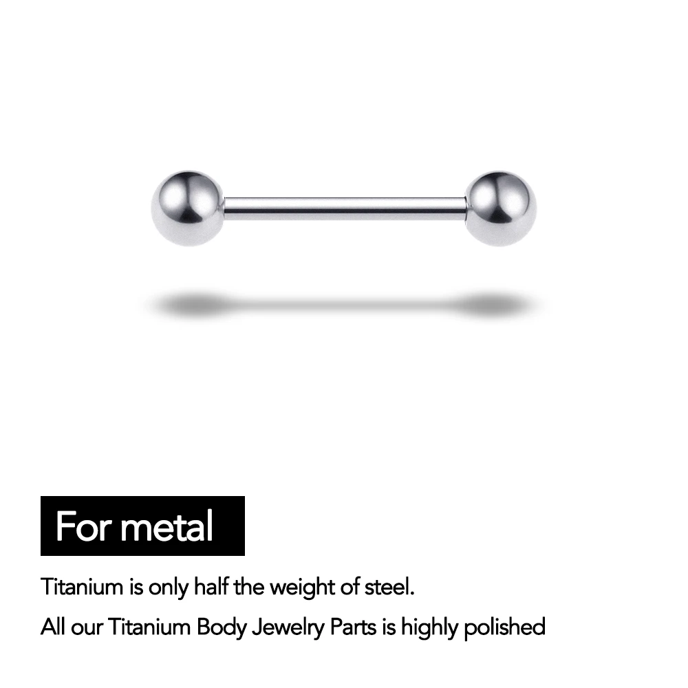 1PC ASTM F-136 Titán xi priemyselné sex Jazyka Piercing Činku Vonkajším Závitom Telo Šperky 14G 5MM Loptu Obrázok 1