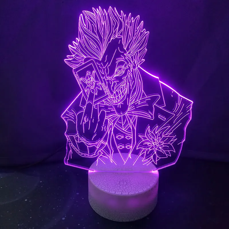 Joker Obrázok 3D stolná Lampa Dieťa LED Dotykový 7 Farby Nočné Svetlo Domova na Vianoce Deti Darček Obrázok 1