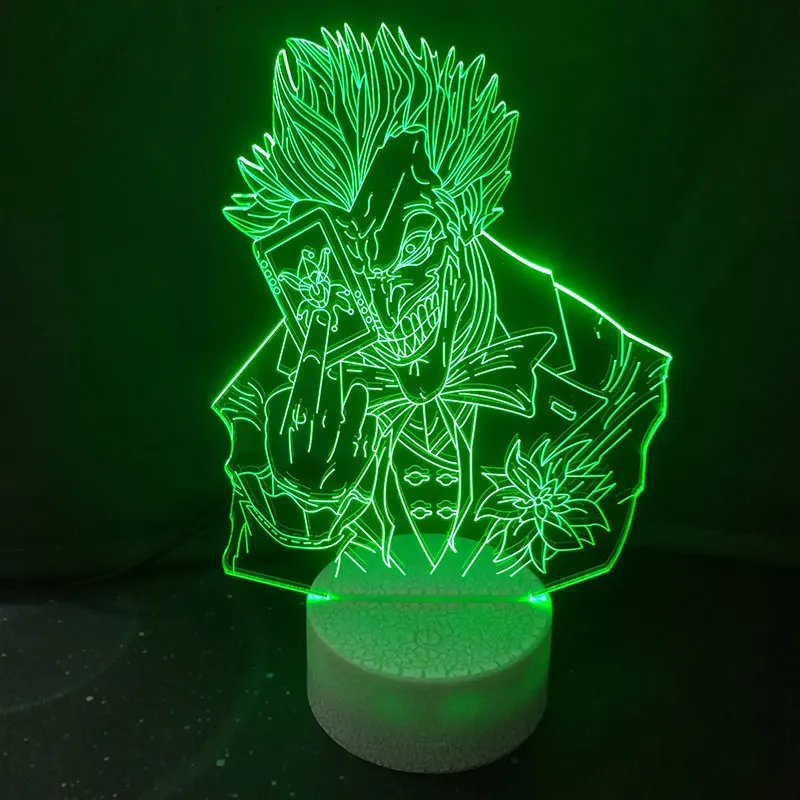 Joker Obrázok 3D stolná Lampa Dieťa LED Dotykový 7 Farby Nočné Svetlo Domova na Vianoce Deti Darček Obrázok 4