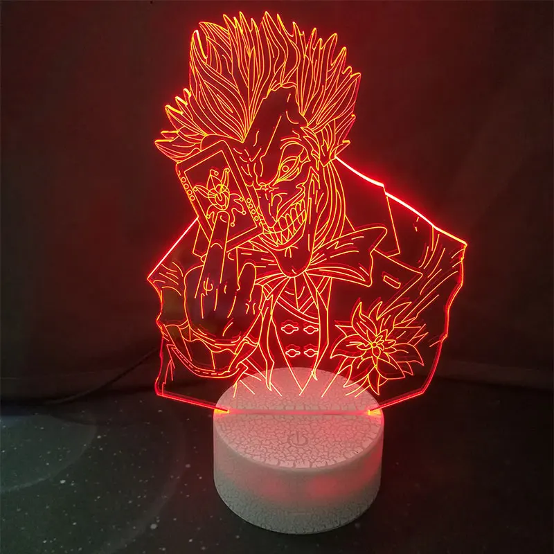 Joker Obrázok 3D stolná Lampa Dieťa LED Dotykový 7 Farby Nočné Svetlo Domova na Vianoce Deti Darček Obrázok 5