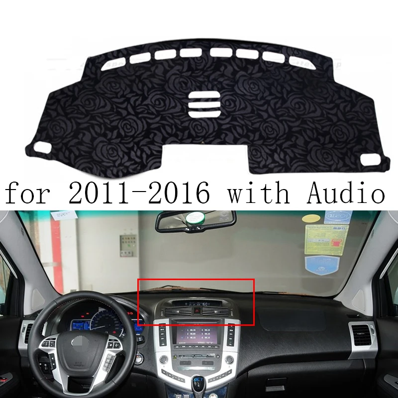 Najnovšie Rose Vzor Non-slip Auto Panel Kryt Dash Mat Pad DashMat ANti-UV Auto Nálepky pre BYD S6 Rokov 2011-2016 Auto Styling Obrázok 5
